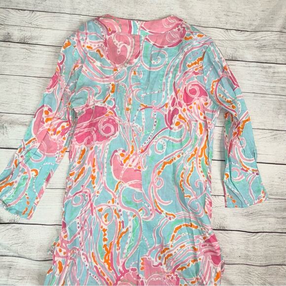 Lilly Pulitzer Courtney Beaded Tunic Dress in Jellies be Jammin Aqua Pink Sz XS - Picture 8 of 8